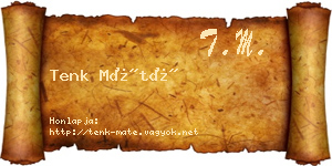 Tenk Máté névjegykártya