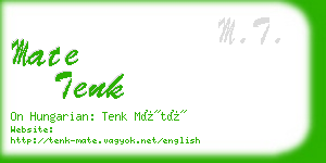 mate tenk business card